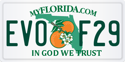FL license plate EVOF29