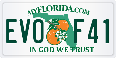 FL license plate EVOF41