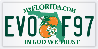 FL license plate EVOF97