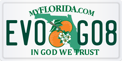 FL license plate EVOG08