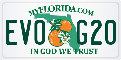 FL license plate EVOG20