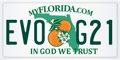 FL license plate EVOG21