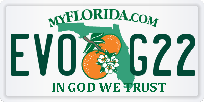 FL license plate EVOG22