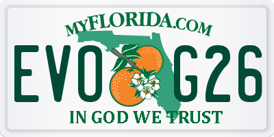 FL license plate EVOG26