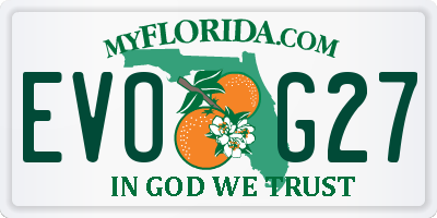 FL license plate EVOG27