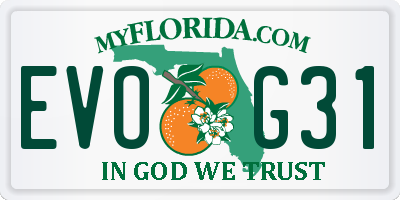 FL license plate EVOG31