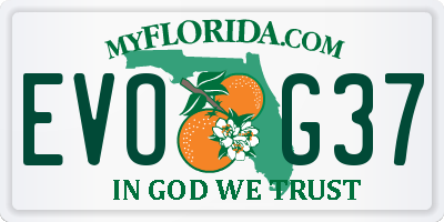 FL license plate EVOG37