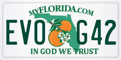FL license plate EVOG42
