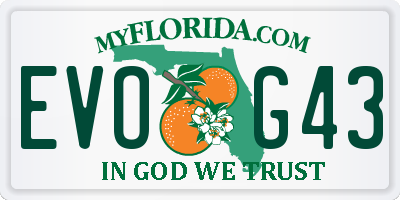 FL license plate EVOG43