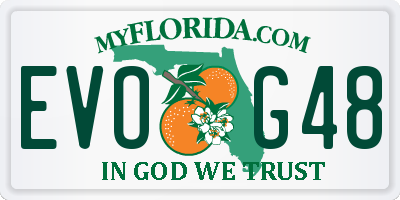 FL license plate EVOG48