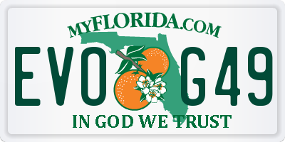 FL license plate EVOG49