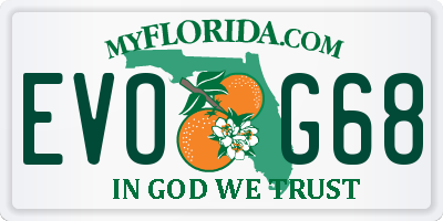 FL license plate EVOG68