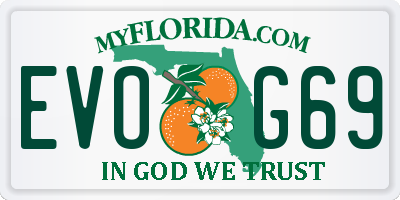 FL license plate EVOG69