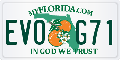 FL license plate EVOG71