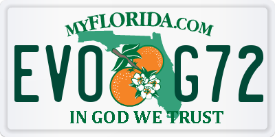 FL license plate EVOG72