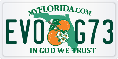 FL license plate EVOG73