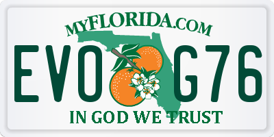 FL license plate EVOG76