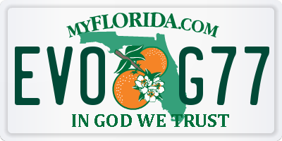 FL license plate EVOG77
