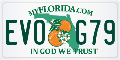 FL license plate EVOG79