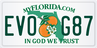 FL license plate EVOG87
