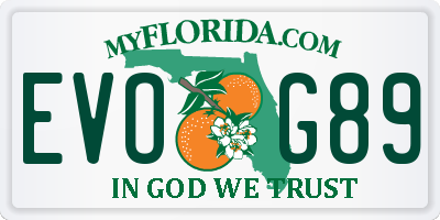 FL license plate EVOG89