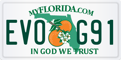 FL license plate EVOG91