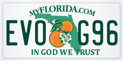 FL license plate EVOG96