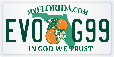 FL license plate EVOG99