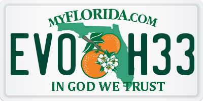 FL license plate EVOH33