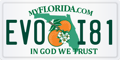 FL license plate EVOI81