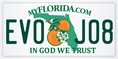 FL license plate EVOJ08