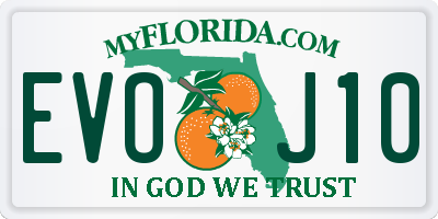 FL license plate EVOJ10