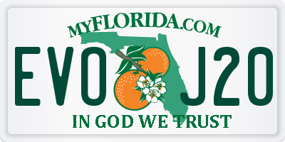 FL license plate EVOJ20