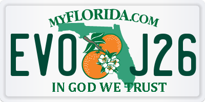 FL license plate EVOJ26