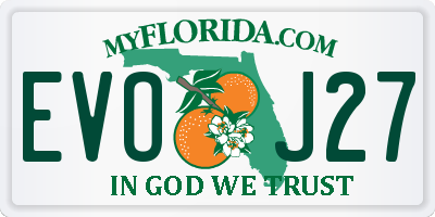 FL license plate EVOJ27