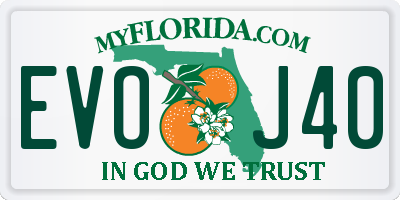 FL license plate EVOJ40