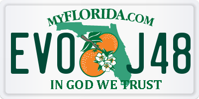 FL license plate EVOJ48