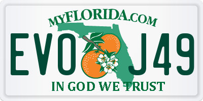 FL license plate EVOJ49