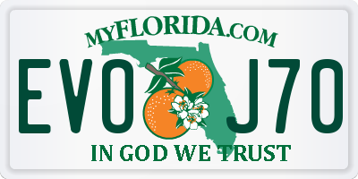 FL license plate EVOJ70
