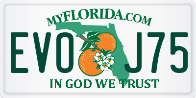 FL license plate EVOJ75