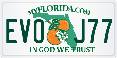 FL license plate EVOJ77