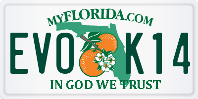 FL license plate EVOK14