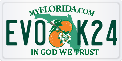 FL license plate EVOK24
