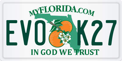 FL license plate EVOK27