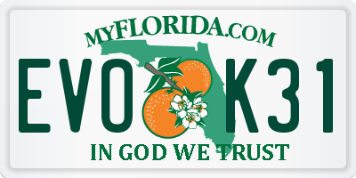 FL license plate EVOK31