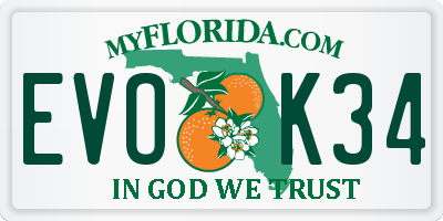 FL license plate EVOK34