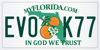 FL license plate EVOK77