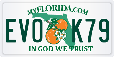 FL license plate EVOK79