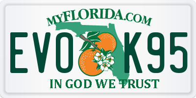 FL license plate EVOK95
