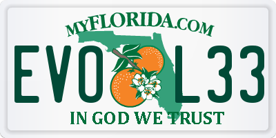 FL license plate EVOL33